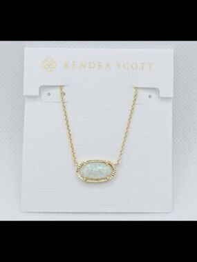 Kendra Scott Elisa Gold Pendant Necklace in White Opal
